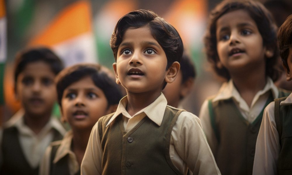 kids celebrating indian republic day